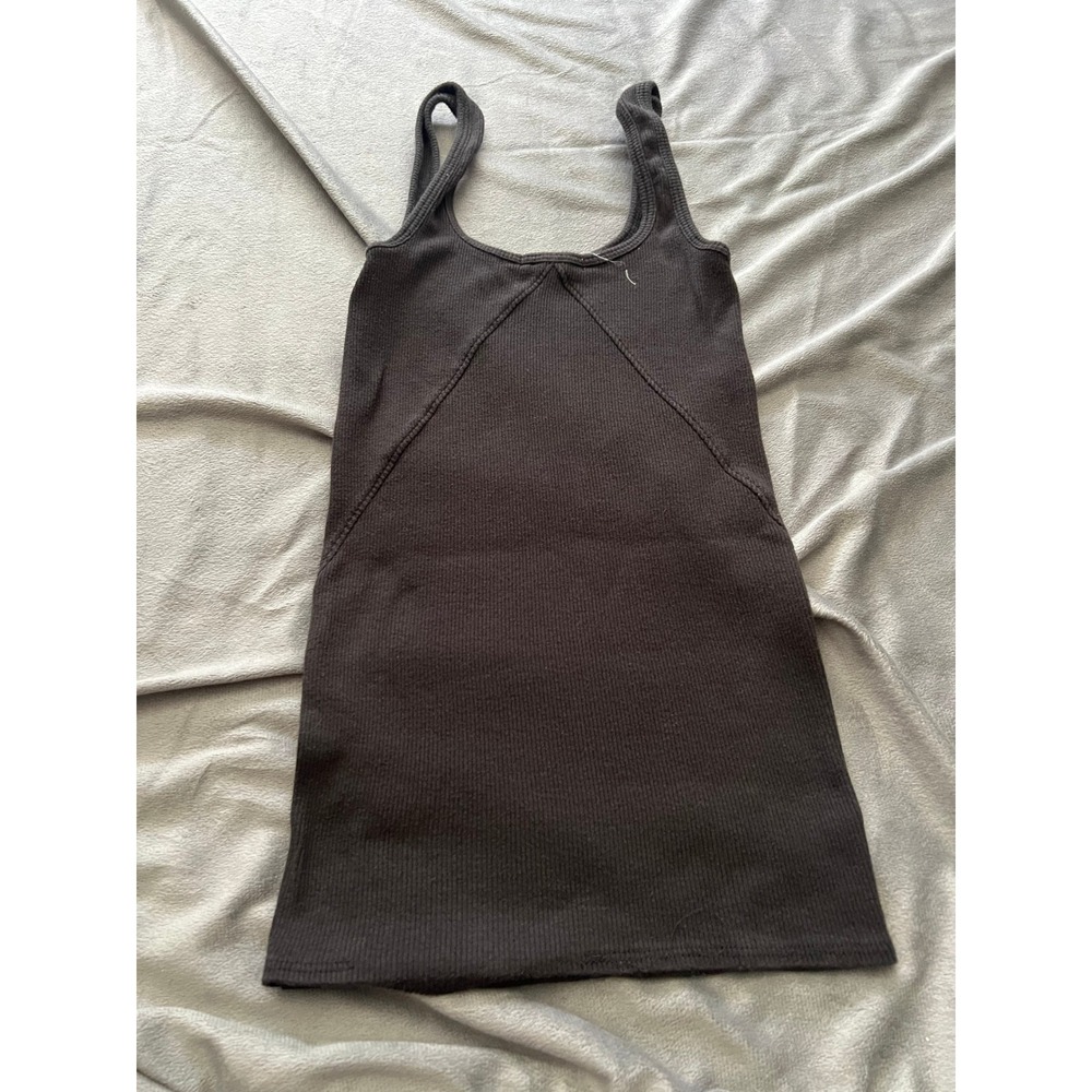 Rag & Bone Distressed Black Ribbed Tank Top Scoop Neck Sleeveless S/P - Picture 5 of 6